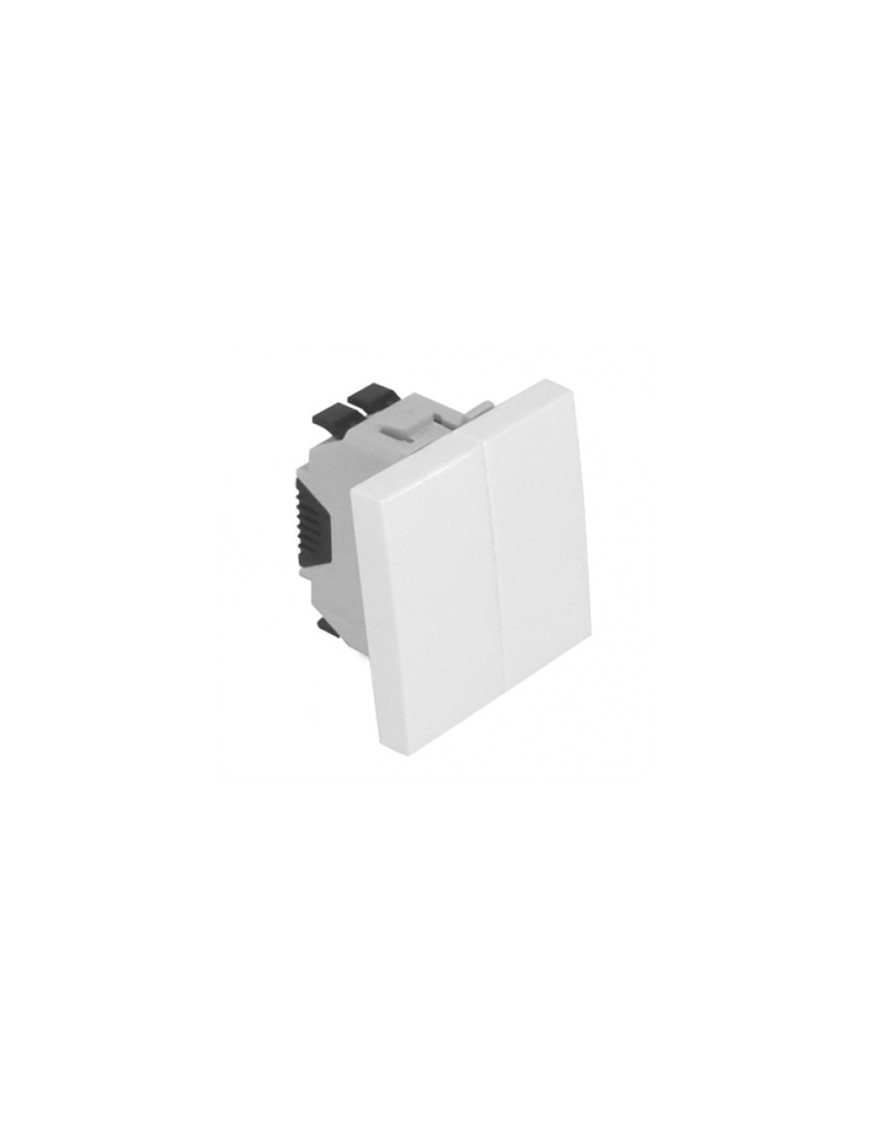BOTÃO BASCULANTE DUPLO - 2 MÓD BRANCO