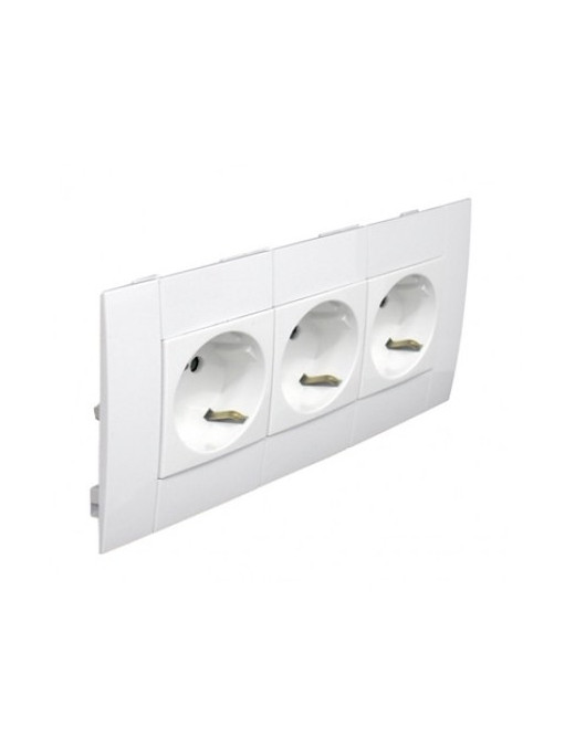 TOM TRIPLA SCHUKO MOD L75 - 6 MÓD BRANCA