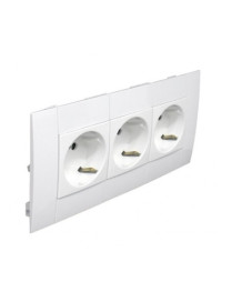 TOM TRIPLA SCHUKO MOD L75 - 6 MÓD VERMELHA