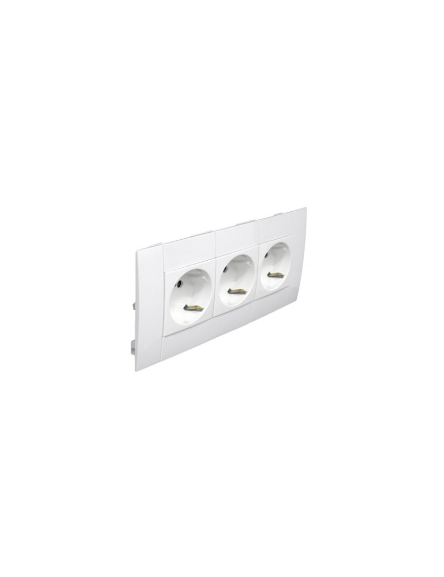 TOM TRIPLA SCHUKO MOD L75 - 6 MÓD VERMELHA
