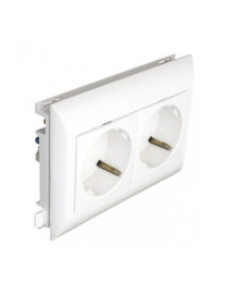 TOMADA DUPLA SCHUKO L75 - 4 MÓD VERMELHA