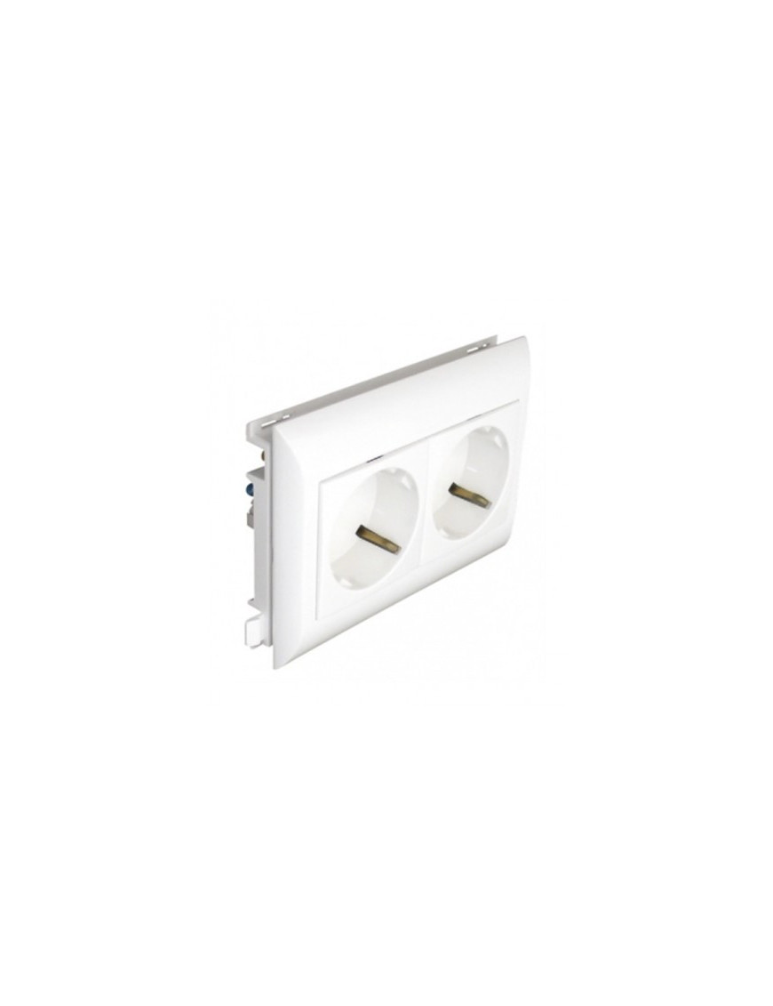 TOMADA DUPLA SCHUKO L75 - 4 MÓD VERMELHA