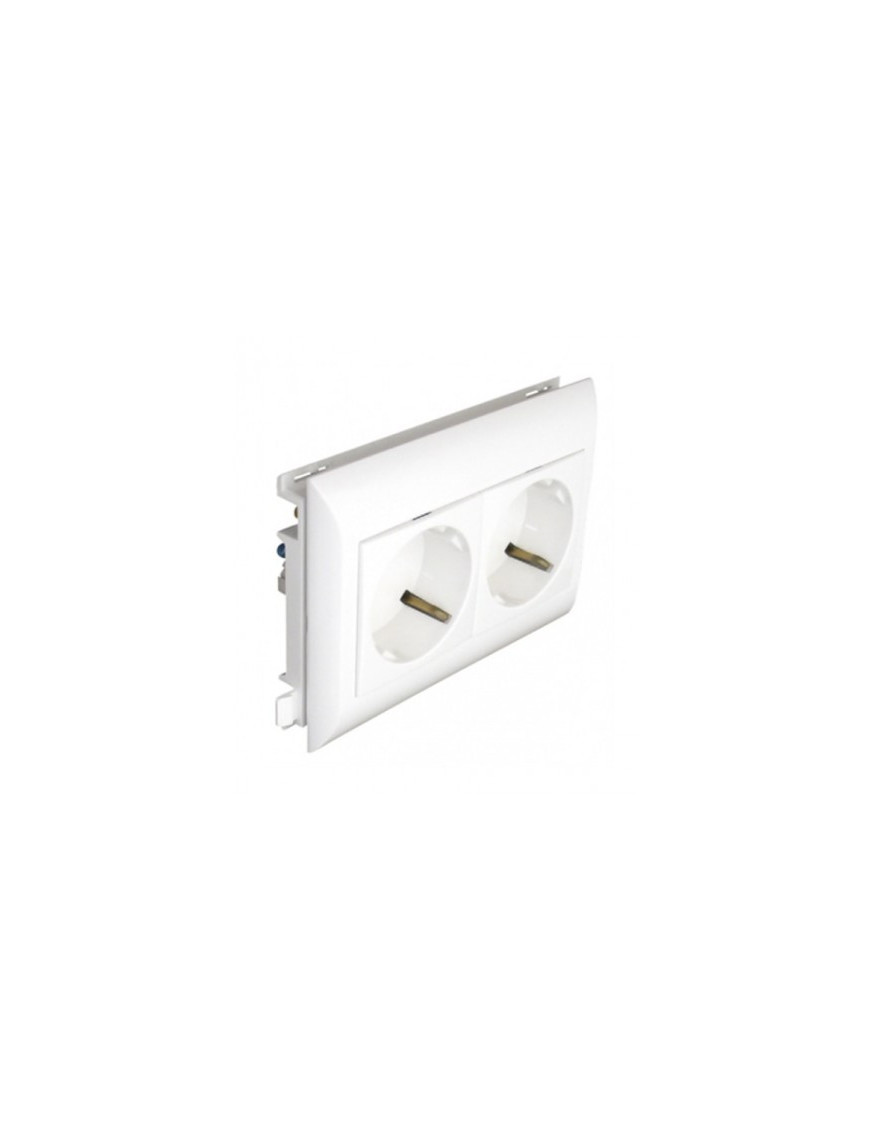 TOMADA DUPLA SCHUKO C/OBTUR L75 - 4 MÓD VERM
