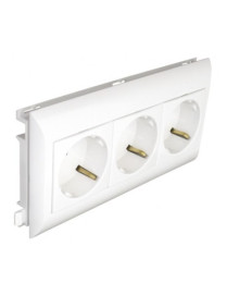TOMADA TRIPLA SCHUKO C/OBTUR L75 - 6 MÓD BRAN