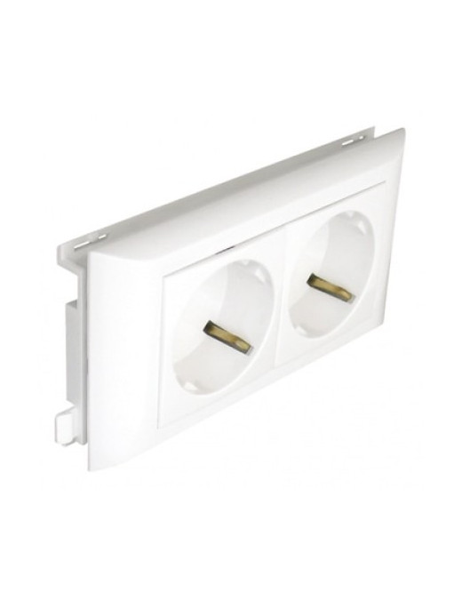 TOMADA DUPLA SCHUKO L60 - 4 MÓD BRANCA