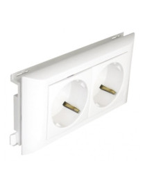 TOMADA DUPLA SCHUKO C/OBTUR L60 - 4 MÓD BRANC