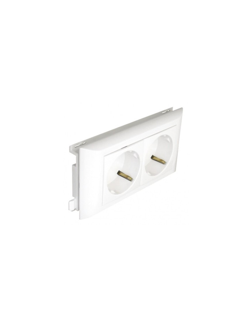 TOMADA DUPLA SCHUKO C/OBTUR L60 - 4 MÓD VERM