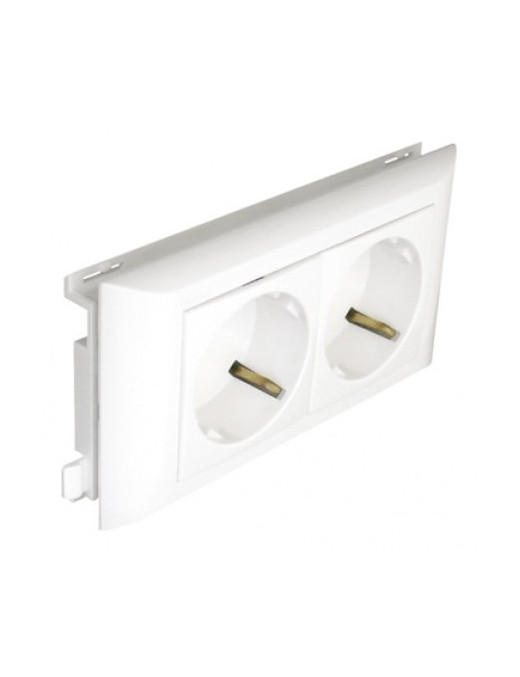 TOMADA DUPLA SCHUKO C/OBTUR L60 - 4 MÓD VERM
