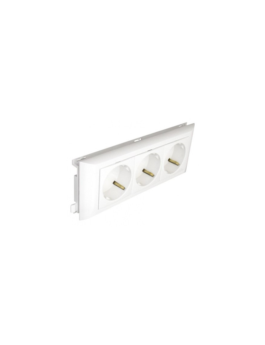 TOMADA TRIPLA SCHUKO L60 - 6 MÓD VERMELHA