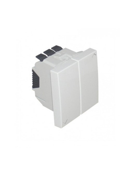 BOTÃO DUPLO COMUTAÇÃO PERSIANA - 2 MÓD BRANCO