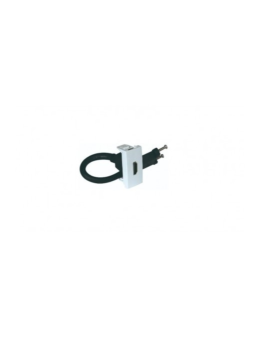 TOMADA HDMI C/ CONETOR - 1 MÓD PRETO MATE