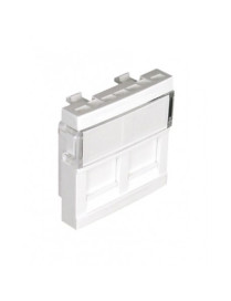 MÓDULO DUPLO P/CONETORES RJ45 - 2 MÓD BR MATE