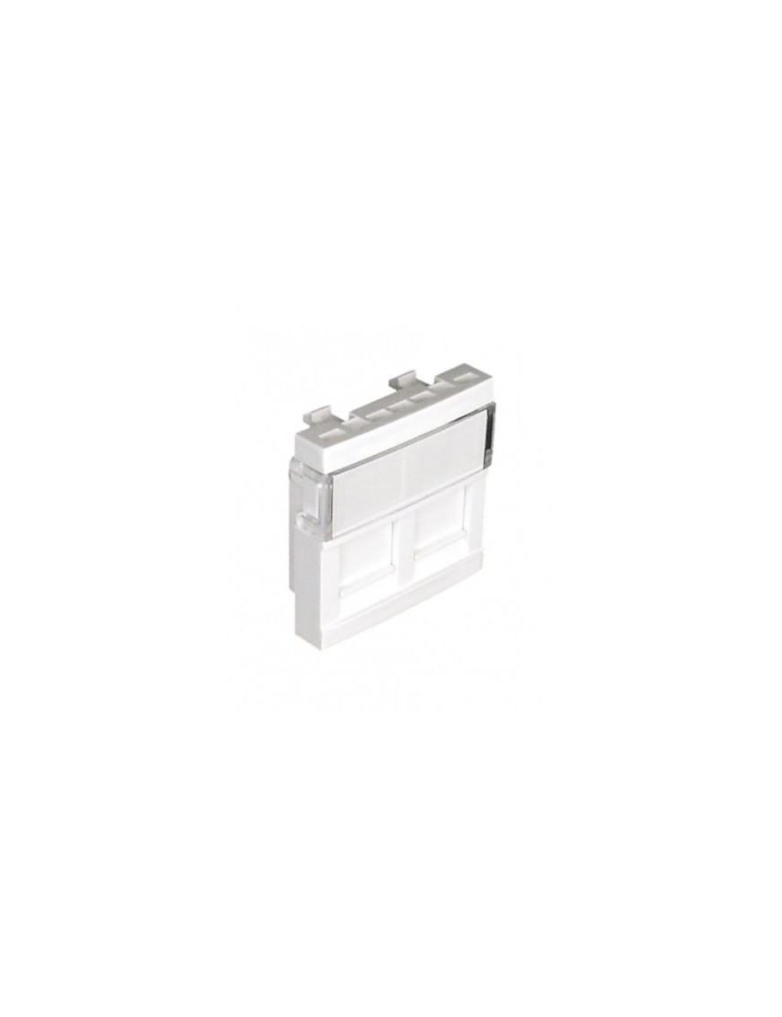MÓDULO DUPLO P/CONETORES RJ45 - 2 MÓD BRANCO