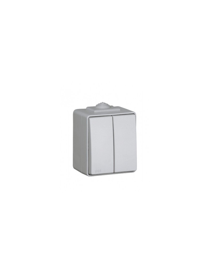 COMUTADOR DE ESCADA DUPLO CINZENTO