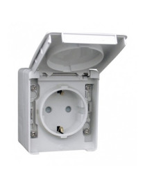 TOMADA SCHUKO C/OBTURADOR BRANCA