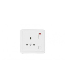 TOMADA INGLESA C/INTERRUPTOR BRANCO