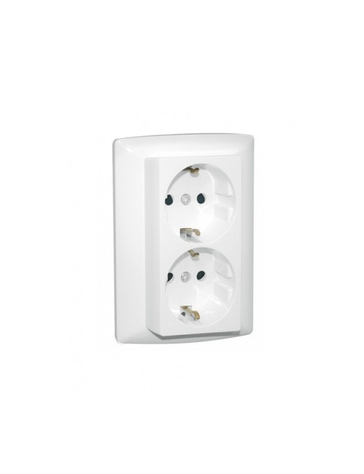 TOMADA DUPLA SCHUKO MONOBLOCO ANTRACITE