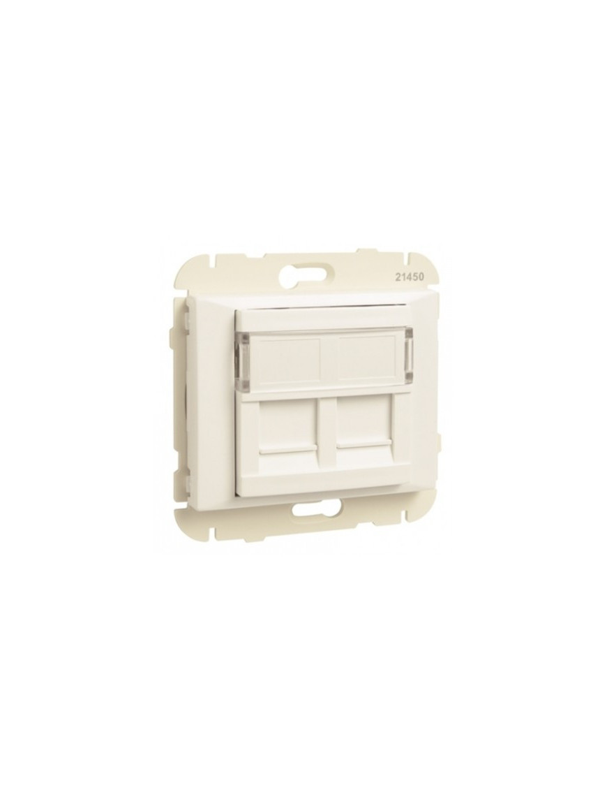 ARO C/MÓDULO DUPLO P/CONETORES RJ45 BRANCO