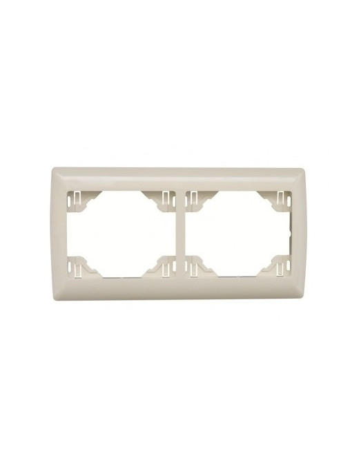ESPELHO DUPLO HORIZONTAL MARFIM/INOX