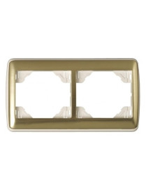 ESPELHO DUPLO HORIZONTAL MARFIM/OURO