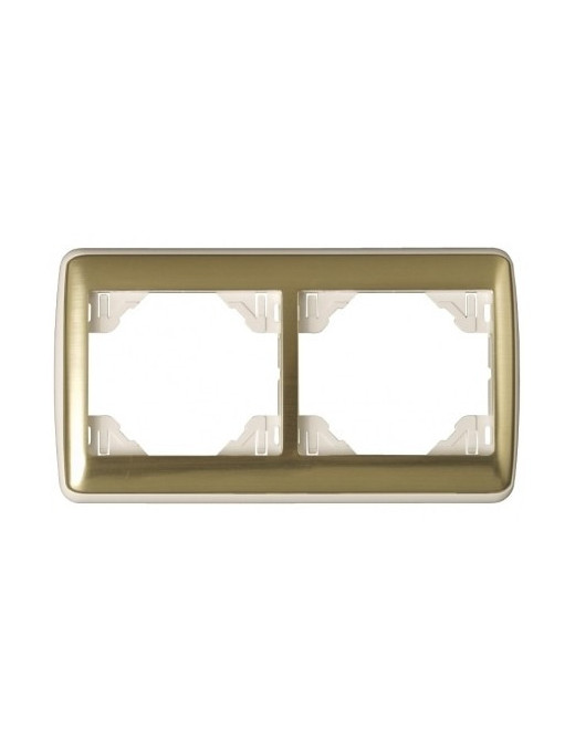 ESPELHO DUPLO HORIZONTAL MARFIM/OURO