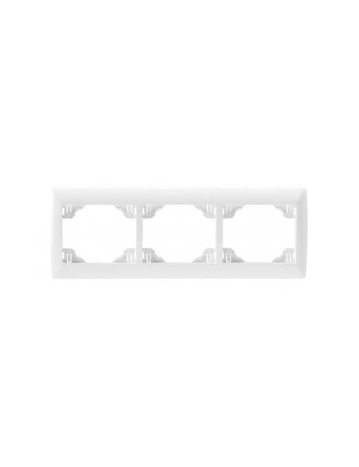 ESPELHO TRIPLO HORIZONTAL BRANCO/INOX