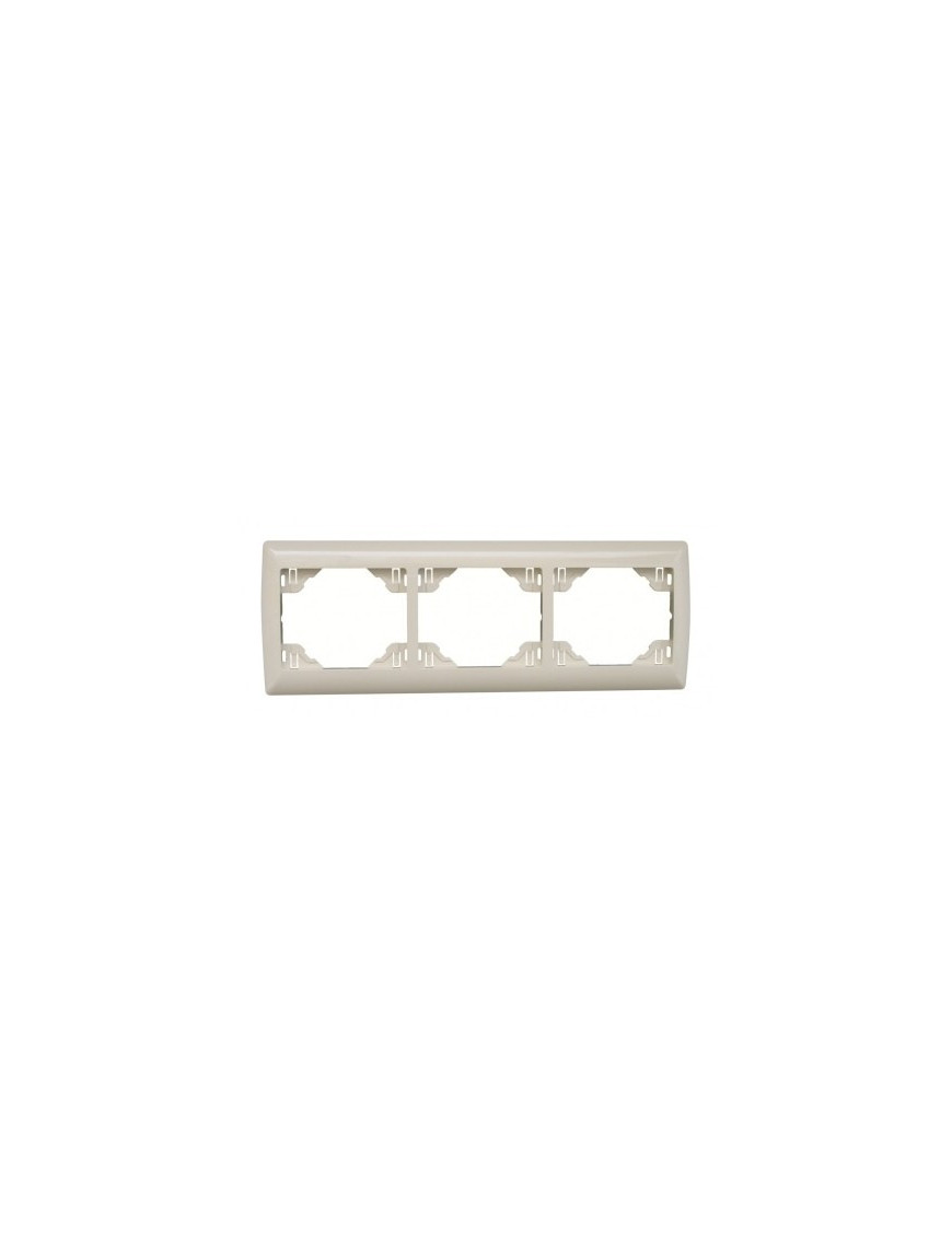 ESPELHO TRIPLO HORIZONTAL MARFIM/INOX