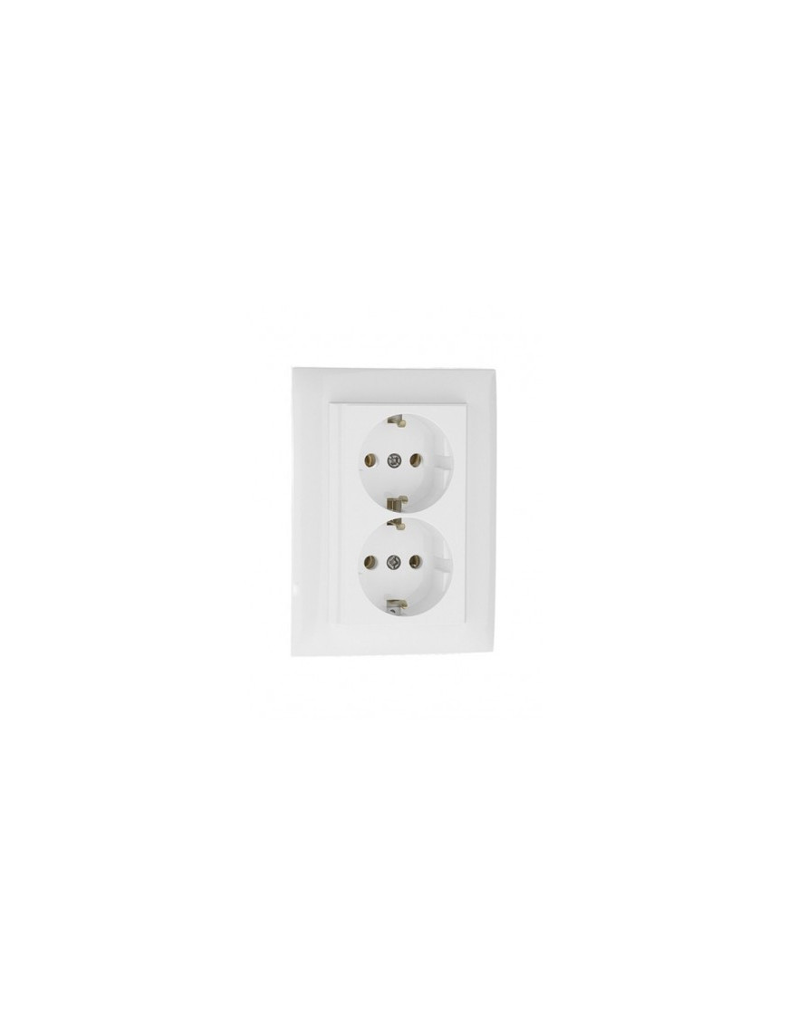 TOMADA DUPLA SCHUKO MONOBLOCO ALUMINA