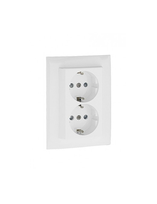 TOMADA DUPLA SCHUKO MONOB C/OBTUR BRANCA