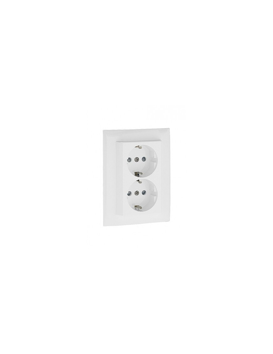 TOMADA DUPLA SCHUKO MONOB C/OBTUR GELO