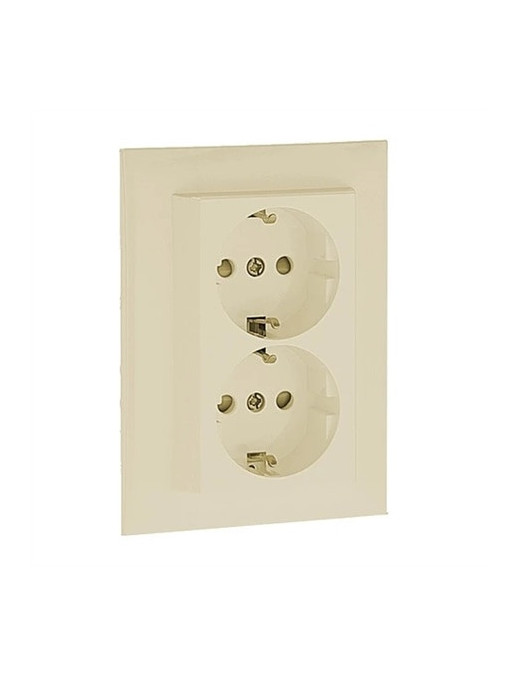TOMADA DUPLA SCHUKO MONOB C/OBTUR MARFIM