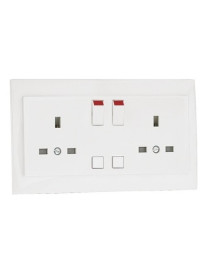 TOMADA DUPLA INGLESA C/INTERRUPTOR GRIS
