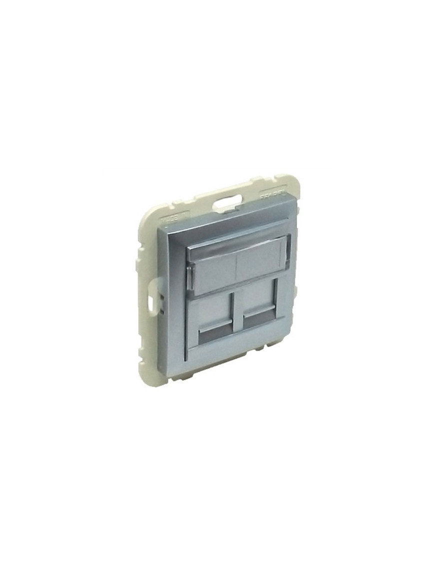ARO C/MÓDULO DUPLO P/CONETORES RJ45 ALUMINA