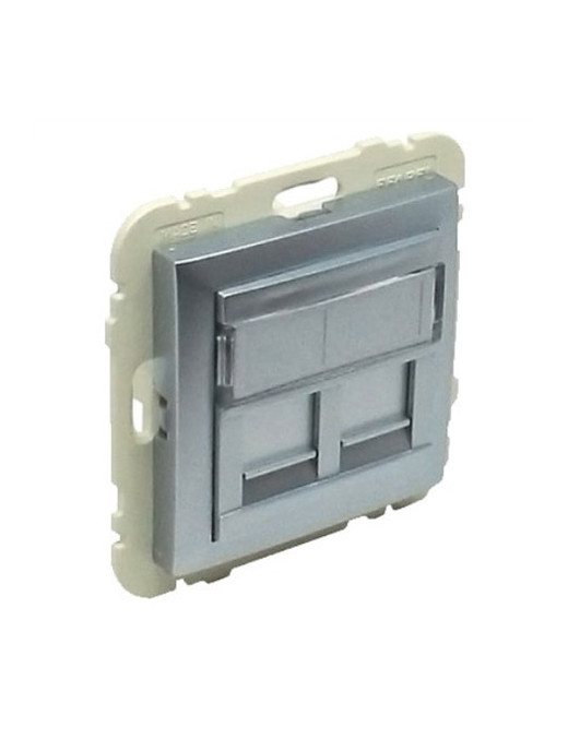 ARO C/MÓDULO DUPLO P/CONETORES RJ45 ALUMINA