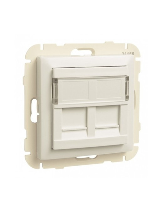 ARO C/MÓDULO DUPLO P/CONETORES RJ45 BRANCO