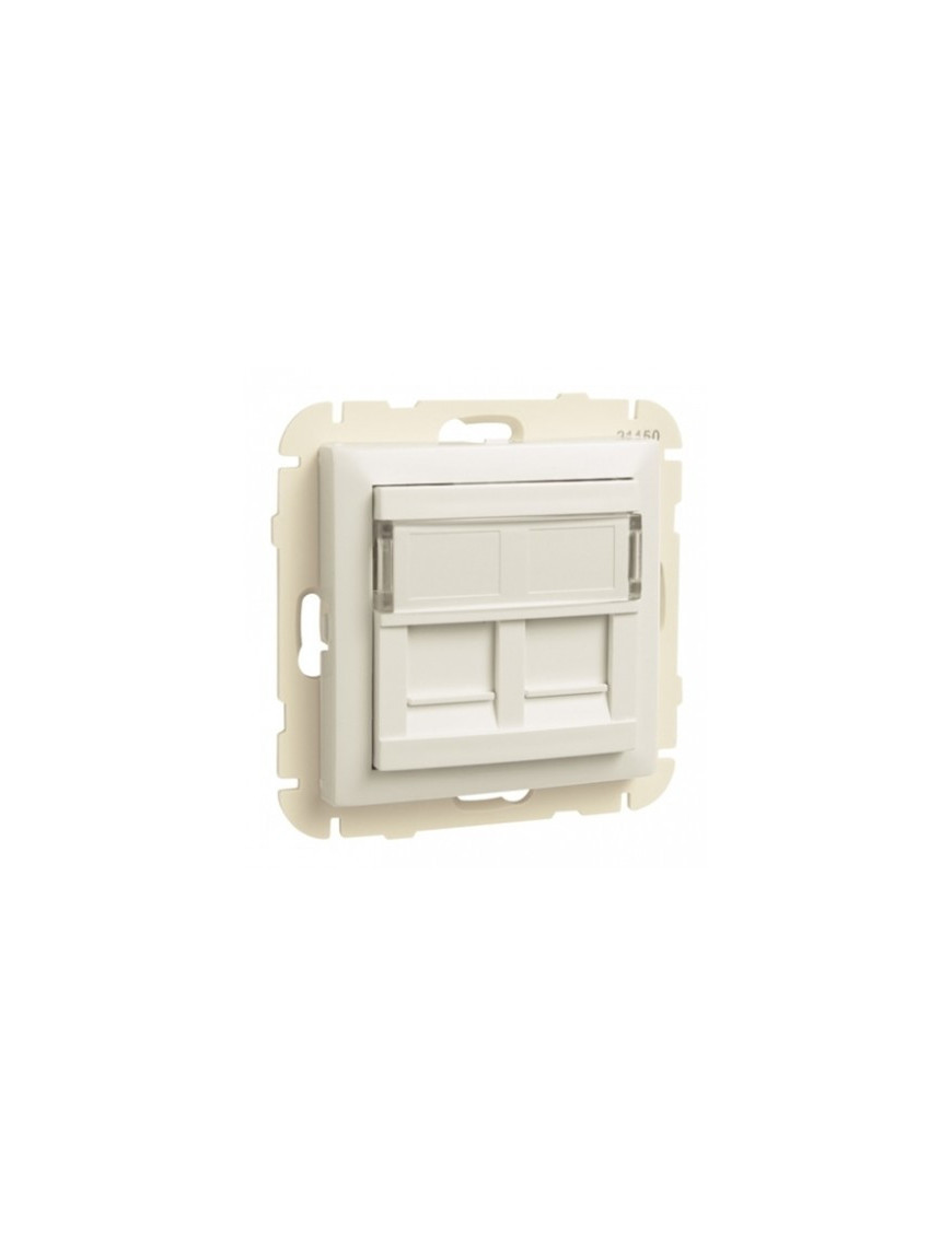 ARO C/MÓD DUPLO P/CONETORES RJ45 PRETO MATE