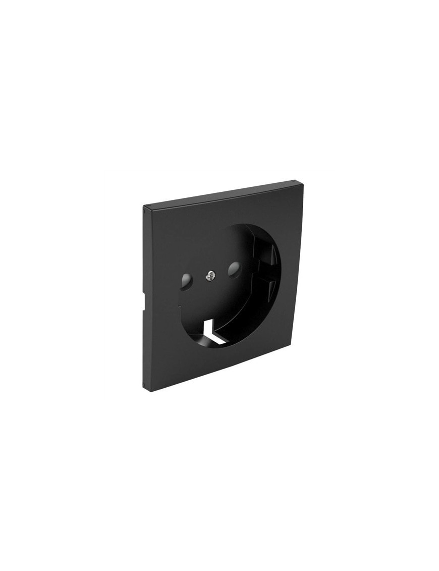 CENTRO SCHUKO COM OBTURADOR PRETO MATE