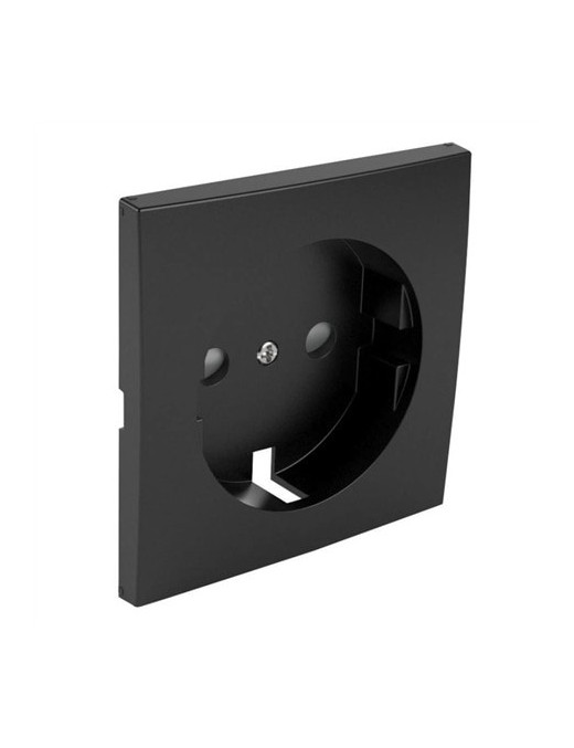 CENTRO SCHUKO COM OBTURADOR PRETO MATE