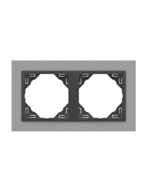 ESPELHO DUPLO ALUMINA/GRIS