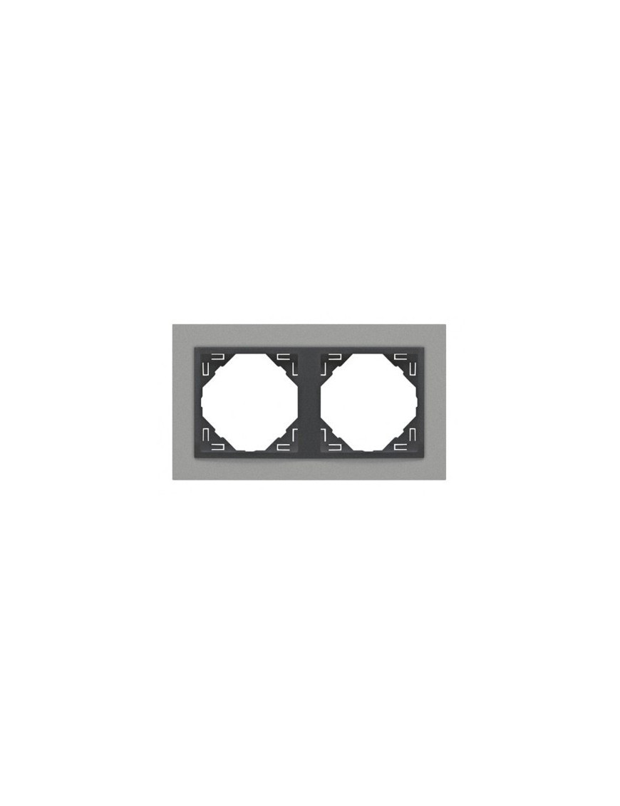 ESPELHO DUPLO ALUMINA/GRIS