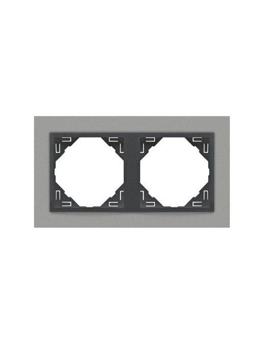 ESPELHO DUPLO ALUMINA/GRIS
